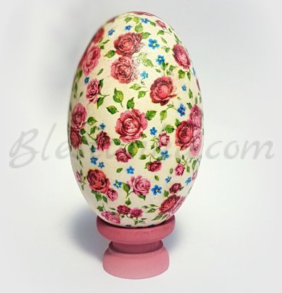 Huevo de cerámica decorativo "Rosas"