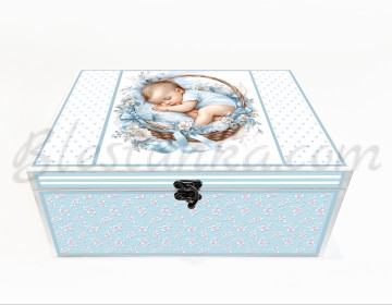 Baby`s Treasures Box "Sweet baby" in blue  - big