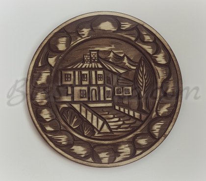 Carved wood plate 