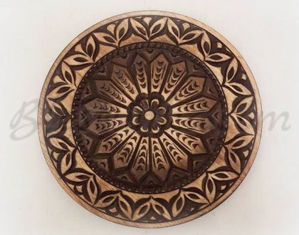 Carved wood plate "Sun"