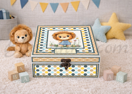 Caja para los tesoros del bebé "El leoncito"