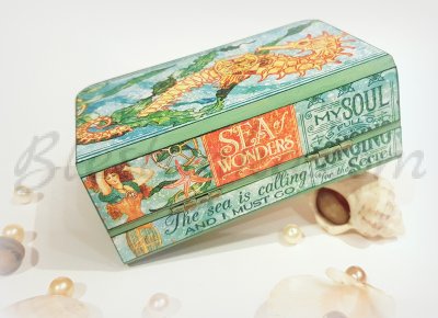 Дървена кутийка за бижута "Морско конче"