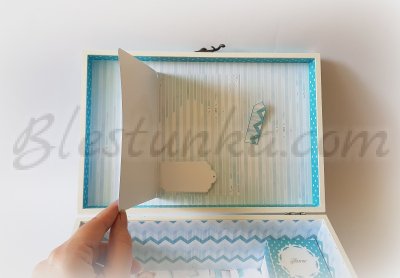 Caja para los tesoros del bebé "Dulce bebé y los ositos" en azul - grande