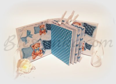Baby`s Treasures Box "Sweet baby and bears" in blue - big