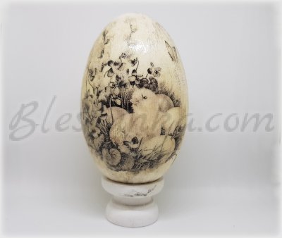 Decorative ceramic egg "Little birds" 