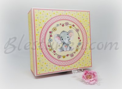 Кутия за бебешки съкровища "Малкото слонче" - момиче