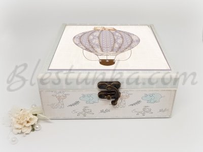 Кутия за бебешки съкровища "Пътешествие с балон"