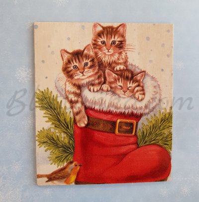 Коледна картичка "Котета"