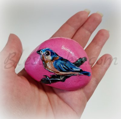 Decorated Stone "Little bird"