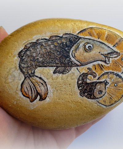 Decorated Stone "Fishes"