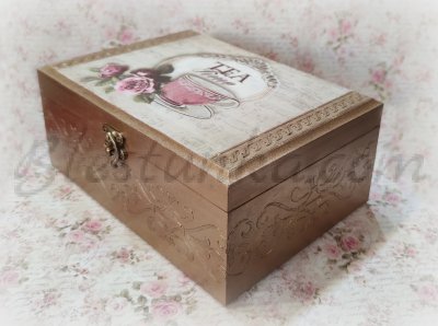 Caja de madera para té 