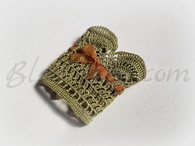 Crochet bracelets "Sisters" -  green
