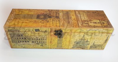 Caja de madera para vino "Viajes"