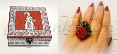 Set "Lady" - a box  and a ring