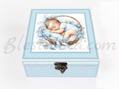 Baby`s Treasures Box "Sweet baby" in blue 