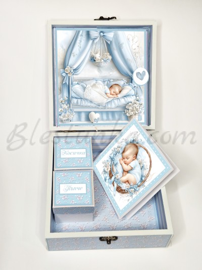 Baby`s Treasures Box "Sweet baby" in blue 