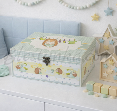Caja para los tesoros del bebé "Pequeño erizo" - grande 