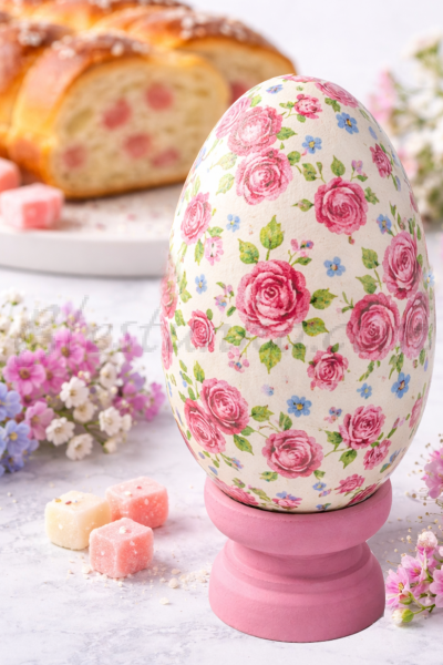Decorative ceramic egg "Roses"
