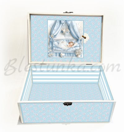 Baby`s Treasures Box "Sweet baby" in blue  - big